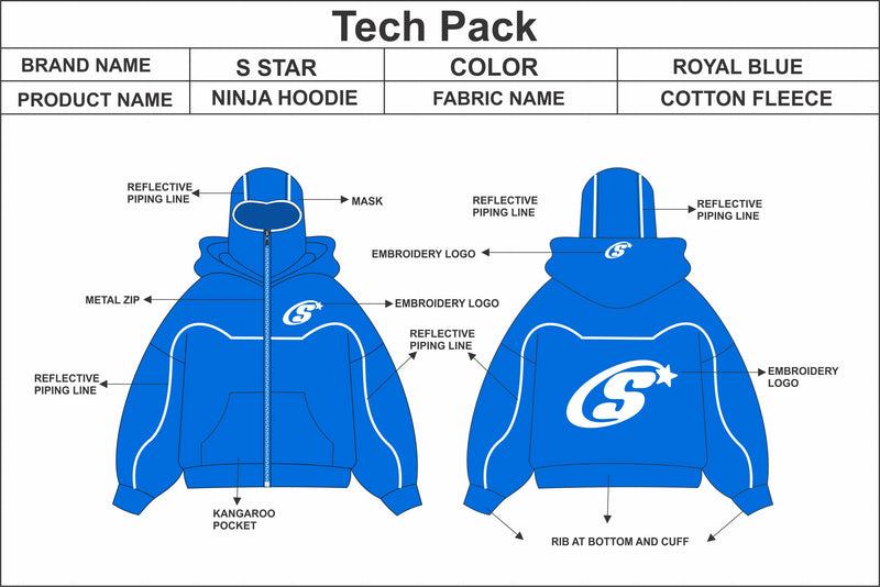 I will create fashion tech pack and clothing tech pack designs