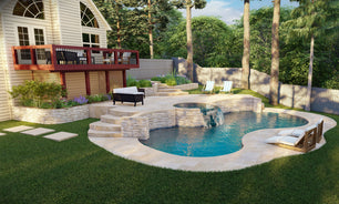 Design backyard front yard garden pool patio deck terrace 3d landscape rendering