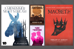 Design modern minimalist theater, play posters and artwork