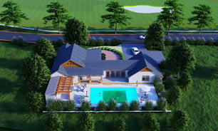 Design backyard front yard garden pool patio deck terrace 3d landscape rendering