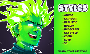Draw custom cartoon pfp avatar logo for youtube twitch