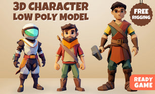 I will model 3d low poly character, rigging for game asset, animation, and others