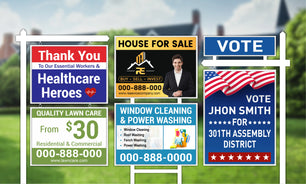 Design yard sign, lawn sign, bandit sign, sign board and signage design
